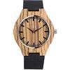 MICGIGI Orologio da polso unisex semplice in legno al quarzo fatto a mano con cinturino in pelle bovina