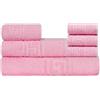 nice homeit Set Asciugamano Bianco in 100% Cotone- Set di Asciugamani per Bagno-Morbidi ed Altamente Assorbenti- Made in Italia-Rosa