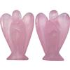 Mina Heal - Statuetta angelo custode, in quarzo rosa di alta qualità, simbolo di amore, pace e guarigione - formato da tasca, 2 pezzi