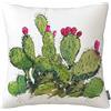 GSRONY Federa decorativa per cuscino con cactus e piante grasse, 45,7 x 45,7 cm, in cotone e lino