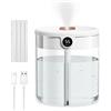 Towwoo Umidificatore Camera da Letto, 2L/ 20H Umidificatore a Diffusore Automatico per Bambini Piante da Ufficio, con Luce Notturna, Monitoraggio dell'Umidità, 36 Db Funzionamento Silenzioso (Bianco)