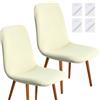 heavenlife 2 PCS Fodere Coprisedia per Sala da Pranzo, Universali Fodera per Sedia da Pranzo con Schienale, Elasticizzato Copertura per Sedie da Ufficio, Coprisedia Universale in Velluto (Beige)
