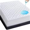 MK Home Textile Coprimaterasso trapuntato extra profondo, impermeabile, altamente assorbente, qualità alberghiera, traspirante, ipoallergenica, ultra morbida, matrimoniale, super king size (super king)
