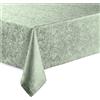 DecoHomeTextil Heimtextilmanufaktur Tovaglia di alta qualità con bordo bordato Harmony verde salvia ovale, 160 x 220 cm, facile da pulire