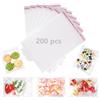 Norhogo Set di 200 sacchetti trasparenti in cellophane di plastica con chiusura adesiva, 16 x 25 (21 + 4) cm