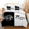 VTRXEG Copripiumino King E Queen,copripiumino Bianco E Nero Matrimoniale,Incluso 1 Copripiumino E 2 Federe, Set Di Biancheria Da Letto Per Coppie (B, 260x240cm)