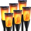 FIFlying Lampade Solari da Giardino, 6 Pezzi 12 LED Fiamma Luci Solari Esterno IP65 Impermeabile, 2 Modalità Solare Torcia Luce con Effetto Fiamma per Giardino, Cortile, Vialetto, Prato, Patio
