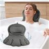 Alaoo Cuscino da Bagno, Cuscino Vasca da Bagn ocon 6 Ventose Antiscivolo, Con Palla da Bagno, Cuscini per Vasca da Bagno Ergonomici, Può Supportare La Testa, Il Collo, La Schiena, Per Vasca da Bagno