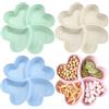 Mujiluxe 4 confezioni vassoio per snack a forma di cuore vassoio per caramelle vassoio per snack con scomparti vassoio per frutta con 4 scomparti riutilizzabile per dessert a base di noci