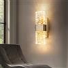 zhxinashu Applique da Parete LED Oro in Cristallo, Luce Tricolore