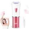 QEWEUUIE Epilatore viso donna,epilatore elettrico donna wireless per viso e corpo,Mini epilatore indolore per la depilazione femminile con luce LED per viso, ascelle, gambe, zona bikini