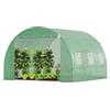 VOUNOT® Serra da Giardino Tunnel, Struttura in Acciaio Zincato, Telo PE Anti-UV Impermeabile, Porta Avvolgibile, 6 Finestre Esterne, Serra per Orto, Piante Verde e Frutto 3x3x2m 9m², Verde