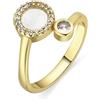 LUXENTER Anello con Madreperla Bianca finitura oro 18k - Yaran, Metallo, Nessuna pietra preziosa