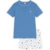 Petit Bateau A0d9b Pyjacourt, Blu/Bianco, 16 Anni Bambino