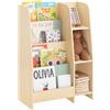 SoBuy Libreria per bambini con 3 ripiani Scaffale a scala Scaffale per giocattoli Organizzatore di giocattoli Verde 63x30x90cm KMB114-GR