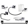 vetrine in rete Vetrineinrete® Set Bagno Moderno Quadrato in Acciaio Cromato e Vetro Satinato Opaco 6 Pezzi Accessori arredo Bagno F3