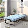 GIANTEX Letto Pieghevole 90 x 200 cm per Adulti e Ospiti, Con Materasso, 4 Ruote e Rete a Doghe - Singolo da Viaggio