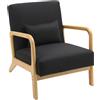 CLP Poltrona Relax Hibbing I Comoda Poltrona Imbottita in Tessuto I Struttura in Legno di Gomma I Poltrona per Soggiorno e Camera da Letto, Colore:Nero