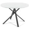 SIEDITI FUORI E DENTRO Tavolo rotondo ⌀110 cm con gambe ad incrocio e top in laminato effetto Marmo Bianco, tavolo da pranzo per 4 persone, gambe ad X, stile modeno - Carlo