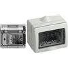 4Box 4B.W.Ral.015, Wide Ip55, Presa Elettrica Da Esterno Per Scatola Da Incasso Tipo 503 Con Schuko Bivalente, Grigia & Bticino S25503E Custodia Idrobox Ip55, Grigio, 3 Moduli, Bianco