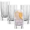 SCHOTT ZWIESEL Bicchiere da long drink Fave (set da 4), moderno bicchiere per long drink con bordo scanalato e intagli, bicchieri in cristallo lavabili in lavastoviglie (art. 124305)