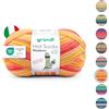 Gründl Hot Socks Madena - Lana per calze in 75% lana vergine (superwash) e 25% poliammide, Made in Italy, 4 fili per calzini, 100 g/420 m, spessore ago: 2,5 mm - 3 mm, 1 x 100 g, sunrise