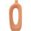 DRW Vaso da Tavolo con Foro in Ceramica in Marrone Piastrelle, Medidas: 14x8x30cm