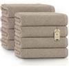 GREEN MARK Textilien GREEN MARK Asciugamani - Set da 8 Pezzi - 100% Cotone, Morbidi e Altamente Assorbenti, Qualità Premium per Bagno, Spa e Palestra, 50 × 100 cm, Sabbia/Beige
