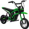 HOMCOM 24V Moto Elettrica per Bambini 8-12 Anni con Acceleratore Manuale, Mini Moto Cross Elettrica per Bambini con Sospensione, Luci e Suoni, 2 Velocità 8-16km/h e Ruote 30.5cm, Verde