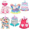 Xerteam Set di 6 Vestiti per Bambole, Vestiti per Bambole da 12-14 Pollici Vestiti per Bambole Neonato con Grucce, 30-45cm Vestiti per Bambole Sweet Bibi - Vestito Rosa Pigiama Costume da Bagno
