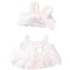 niannyyhouse Vestiti per bambole di peluche, 10-15 cm, 20 cm, colore: bianco, con bretelle, abito da sposa (20 cm)