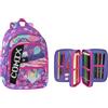 Comix BRIGHT GIRL - Zaino e Astuccio, Ideali per Scuole Elementari o Medie, Astuccio con Set Cancelleria Incluso e Pratiche Chiusure a Zip
