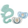 Chicco Set Massaggiagengive e 2 Succhietti Air 2-6 Mesi, Massaggiagengive in Silicone, Sollievo Durante la Dentizione, Ciuccio con Tettarella in Silicone, Anatomico E Funzionale, Azzurro, 2 Mesi+