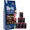 BRIT Premium By Nature Light 15kg + cibo umido con tacchino 6 x 1240g
