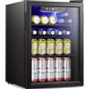 Antarctic Star Antartico Star Beverage Frigorifero Refrigeratore-85 Can Mini Frigorifero Porta in Vetro per Soda Birra, Vino, Porta in Vetro in Acciaio Inox, Display Digitale per Casa, Ufficio Bar, 2.3cu.ft