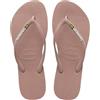 Havaianas Slim Brasil Logo (Mini Me), Infradito Bambine e ragazze, Crocus Rose, 29/30 EU