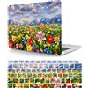HBLX Custodia Compatibile con Macbook Air 13 pollici 2017 2016 2015 2014 2013 2012 2011 2010 A1466 A1369, Case Rigida Protettivo Plastica Copertina & Tastiera Cover, pittura ad olio fiori