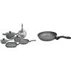 Tognana Mythos Batteria 9 Pezzi, Alluminio, Nero, 24 Cm & Wi758P4Amnf Padella Mythos, Grigio, 1