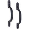 IRONTITE® Confezione da 2 maniglie a D da 150 mm (6) nero, maniglia per focolaio, maniglia per porta, maniglia in ghisa adatta per capannoni, cancelli e porte (nero)