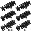 CHEUKYIU 6 Catenaccio Porta in Legno, Serratura Porta Chiavistello Nero, Chiavistelli e Catenacci per Porte con Foro per Lucchetto, in acciaio inox, con 36 viti, nero