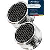 M. ROSENFELD HOME Prodotto Italiano Aeratore Rubinetto M24 per Cucina e Bagno (2 Pezzi) - Filtrare e Risparmiare Acqua con High-Tech Rompigetto Rubinetto - Flusso d'acqua 5 Liters/m - Anticalcare Filtri per Rubinetti