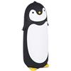 Ejoyous Borraccia Pinguino, Bottiglia D'acqua in Vetro Portatile da 300 Ml Bottiglia D'acqua in Vetro a Doppio Strato Tazza Termica Tazza da Viaggio Doppia con Anello di Tenuta (Nero)