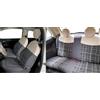 Cora manufacturing Serie completa coprisedili personalizzati Fiat 500 07 tess. misto cotone scozzese grigio/panna