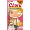 INABA Churu Snack per Gatti Cremoso con Salmone e Pollo - 1 Pack (4 Stick x 14gr) - Cibo per Gatti da Leccare, Sano e Delizioso - Snack Gatto Senza Conservanti o Coloranti Artificiali, Grain-Free