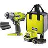 Ryobi R18IW3-120S3 Avvitatore ad Impulsi a batteria 18V ONE+, attacco da 1/2, fornito con 1 batteria da 2.0Ah, verde