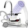 ClaShop Rubinetto scaldabagno elettrico e doccia portatile Scaldabagno istantaneo con display LCD della temperatura Rubinetto dell'acqua calda Scaldabagno istantaneo per orto Acqua calda istantanea