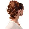 WIG ME UP - JL-3023-30 Toupet/Coda di Cavallo Ondulati Mezza lunghezza(35 cm) 1 Fermacapelli a pettine+ Sezione Elastica Castano ruggine Castano rossiccio