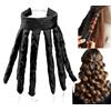 WINOK Heatless Headband, Octopus Hair Curler, bigodini durante la notte senza calore per capelli lunghi medi, fascia di seta morbida onde strumenti per donne ragazze nero