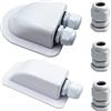 QIQN Pssacavo per Tetto 2/1 Cable Entry ABS Passacavo Impermeabile Scatola Pressacavo Solare per Camper, Roulotte, Barche, Pannelli Solari, Telecamere a Circuito Chiuso (Bianco)