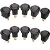 Mintice 10 Pezzi auto 12V 16A Pulsanti Interrutore a Bilanciere Rotonda Luce Rosso Led Acceso Spento Punto Interruttore a Levetta Pulsante